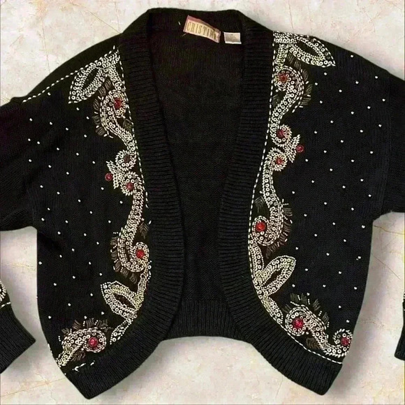 Vintage Cristina Embellished Cardigan - Picture 4 of 14
